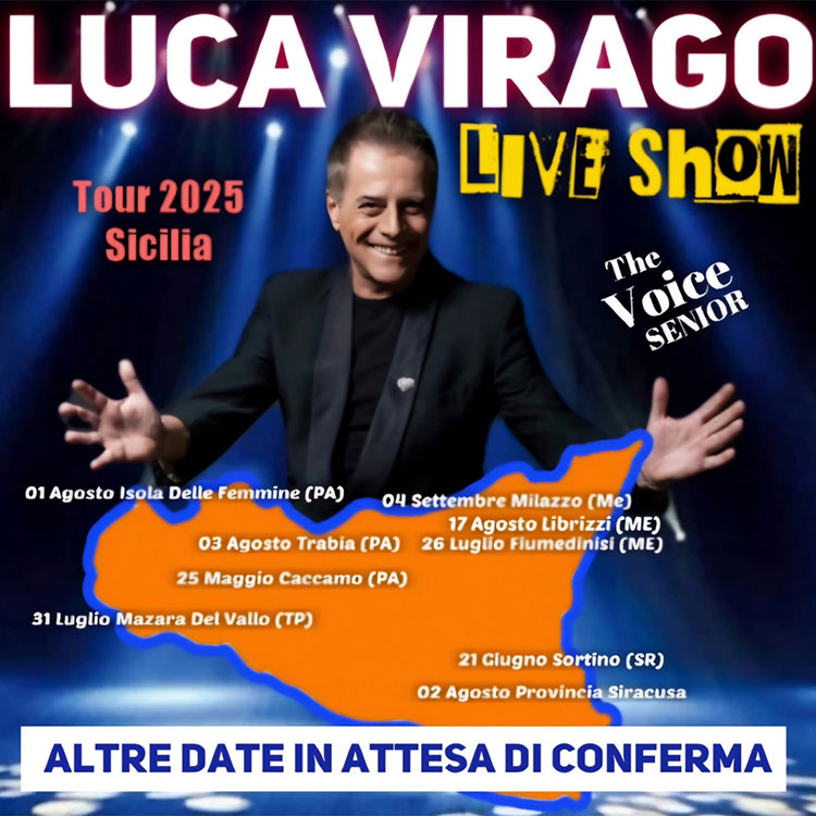 Luca Virago Live Show: Tour 2025 in Sicilia